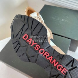 Dymonlatry Leather Nylon Thick Soled Sports Shoes For Women Coffee