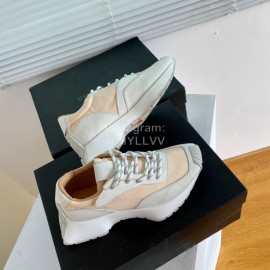 Dymonlatry Leather Nylon Thick Soled Sports Shoes For Women Beige