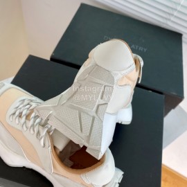 Dymonlatry Leather Nylon Thick Soled Sports Shoes For Women Beige