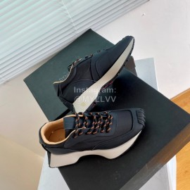 Dymonlatry Leather Nylon Thick Soled Sports Shoes For Women Black