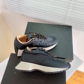 Dymonlatry Leather Nylon Thick Soled Sports Shoes For Women Black