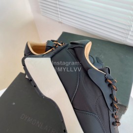 Dymonlatry Leather Nylon Thick Soled Sports Shoes For Women Black