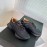 Dymonlatry Leather Nylon Thick Soled Sports Shoes Black For Women