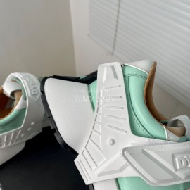 Dymonlatry Cowhide Nylon Thick Soled Sports Shoes For Women Green