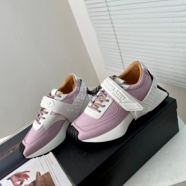 Dymonlatry Cowhide Nylon Thick Soled Sports Shoes For Women Purple