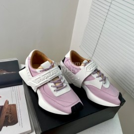 Dymonlatry Cowhide Nylon Thick Soled Sports Shoes For Women Purple