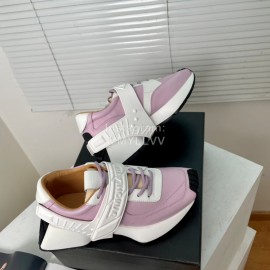 Dymonlatry Cowhide Nylon Thick Soled Sports Shoes For Women Purple