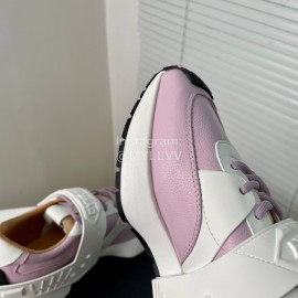 Dymonlatry Cowhide Nylon Thick Soled Sports Shoes For Women Purple