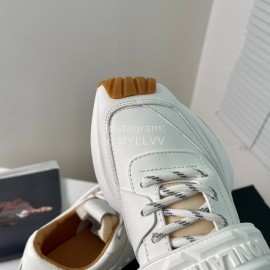 Dymonlatry Cowhide Nylon Thick Soled Sports Shoes For Women White