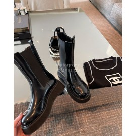 Dymonlatry Leather Thick Bottom Short Boots For Women Black