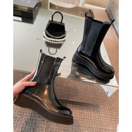 Dymonlatry Leather Thick Bottom Short Boots For Women Black