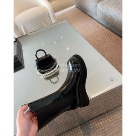 Dymonlatry Leather Thick Bottom Short Boots For Women Black