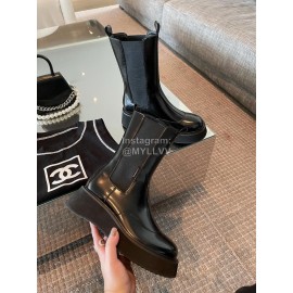 Dymonlatry Leather Thick Bottom Short Boots For Women Black