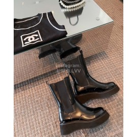 Dymonlatry Leather Thick Bottom Short Boots For Women Black