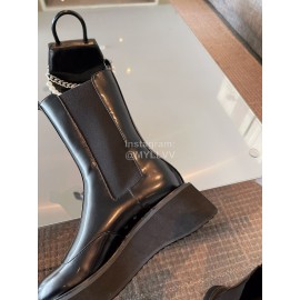 Dymonlatry Leather Thick Bottom Short Boots For Women Black