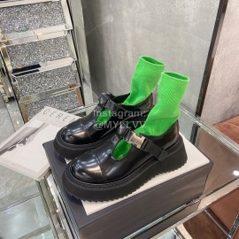 Dymonlatry Fashion Thick Bottom Cowhide Shoes For Women Black