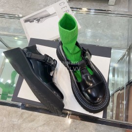 Dymonlatry Fashion Thick Bottom Cowhide Shoes For Women Black