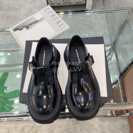 Dymonlatry Fashion Thick Bottom Cowhide Shoes For Women Black