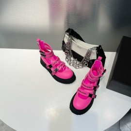 Dymonlatry Summer Leather Cool Boots For Women Rose Red