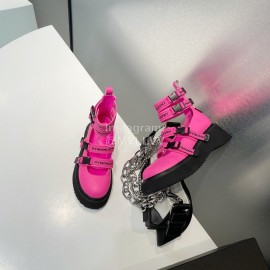 Dymonlatry Summer Leather Cool Boots For Women Rose Red