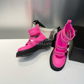 Dymonlatry Summer Leather Cool Boots For Women Rose Red