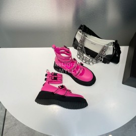 Dymonlatry Summer Leather Cool Boots For Women Rose Red