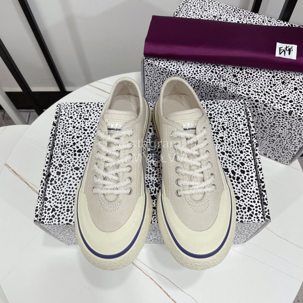 Eytys Odessa Vintage Canvas Shoes For Women Light Gray