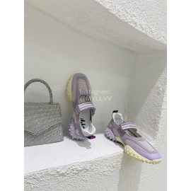 Eytys Fashion Mesh Cowhide Latex Shoes For Women Purple