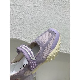 Eytys Fashion Mesh Cowhide Latex Shoes For Women Purple