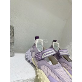 Eytys Fashion Mesh Cowhide Latex Shoes For Women Purple