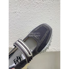 Eytys Fashion Mesh Cowhide Latex Shoes For Women Black