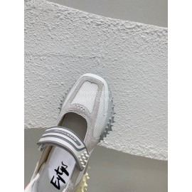 Eytys Fashion Mesh Cowhide Latex Shoes For Women Gray