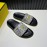 Fendi Printed Calf Leather Slippers For Men White