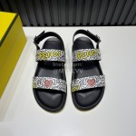 Fendi Printed Calf Leather Scandals For Men White