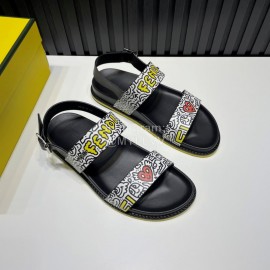Fendi Printed Calf Leather Scandals For Men White