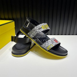 Fendi Printed Calf Leather Scandals For Men White
