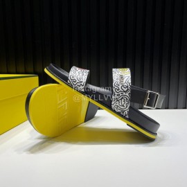 Fendi Printed Calf Leather Scandals For Men White