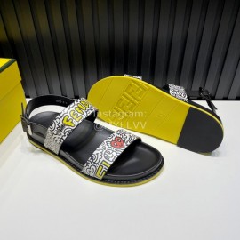 Fendi Printed Calf Leather Scandals For Men White