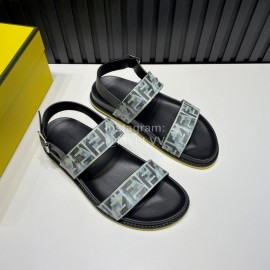 Fendi Printed Calf Leather Scandals For Men Green