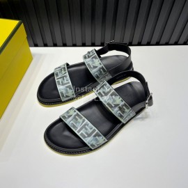 Fendi Printed Calf Leather Scandals For Men Green