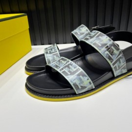 Fendi Printed Calf Leather Scandals For Men Green