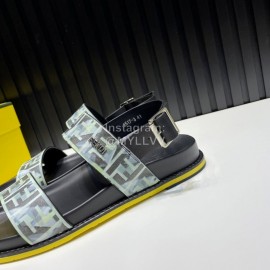 Fendi Printed Calf Leather Scandals For Men Green