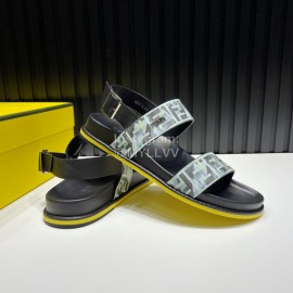 Fendi Printed Calf Leather Scandals For Men Green