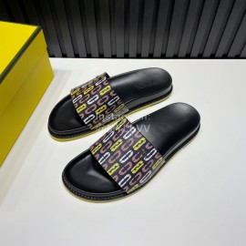 Fendi Printed Calf Leather Slippers For Men