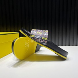 Fendi Printed Calf Leather Slippers For Men