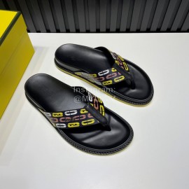 Fendi Printed Calf Leather Flip Flops For Men
