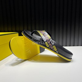Fendi Printed Calf Leather Flip Flops For Men
