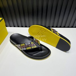 Fendi Printed Calf Leather Flip Flops For Men