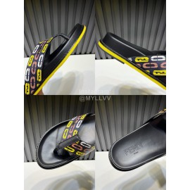 Fendi Printed Calf Leather Flip Flops For Men