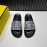 Fendi Printed Calf Leather Slippers For Men Black